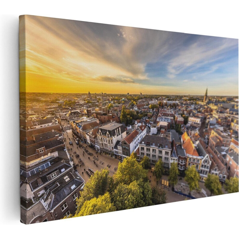 Artaza Canvas Schilderij Skyline Utrecht - 90x60 cm - Wanddecoratie Zonsondergang - Muurdecoratie Stad - Schilderijen Op Canvas Artaza Canvas Schilderij Skyline Utrecht - 90x60 cm - Wanddecoratie Zonsondergang - Muurdecoratie Stad - Schilderijen Op Canvas afbeelding 1