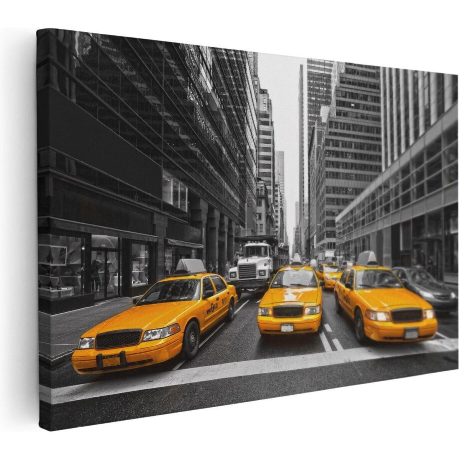 Artaza Canvas Schilderij New York Gele Taxi's - Zwart Wit - 30x20 - Klein - Foto Op Canvas - Canvas Print Artaza Canvas Schilderij New York Gele Taxi's - Zwart Wit - 30x20 - Klein - Foto Op Canvas - Canvas Print afbeelding 1