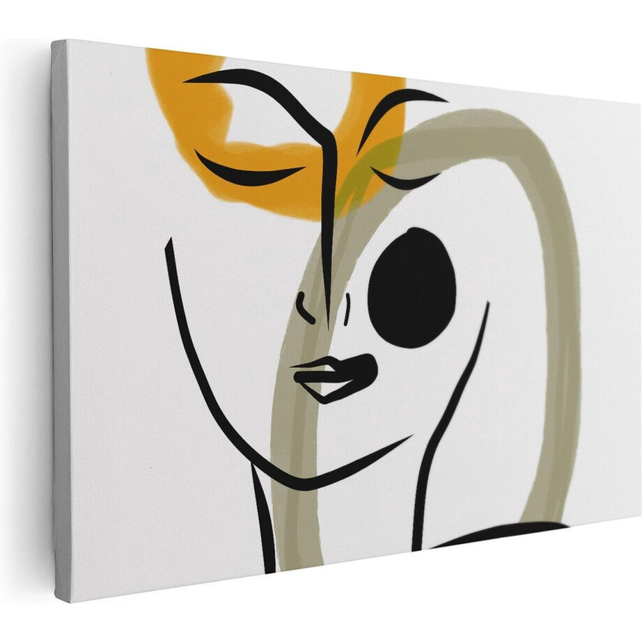 Artaza Canvas Schilderij Abstracte Kunst van een Gezicht - 90x60 - Foto Op Canvas - Canvas Print - Muurdecoratie afbeelding 1