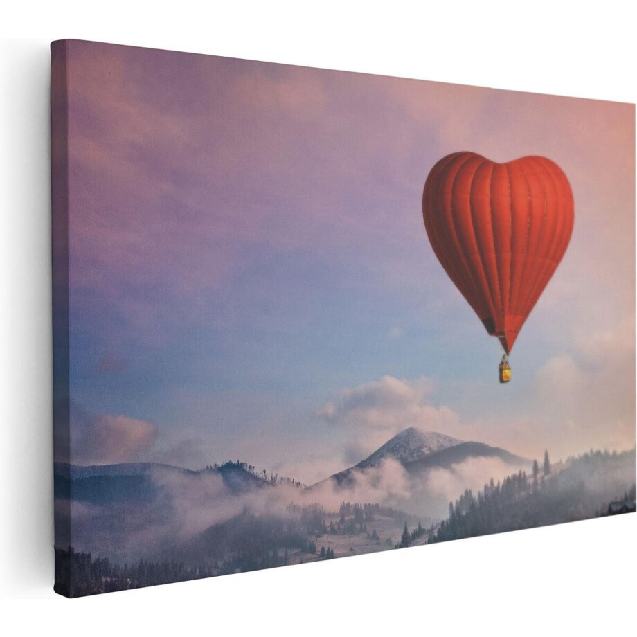Artaza Canvas Schilderij Luchtballon in de Vorm van een Hart - 60x40 - Foto Op Canvas - Canvas Print afbeelding 1