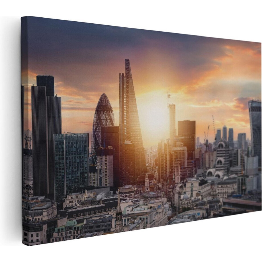 Artaza Canvas Schilderij Londen Stad bij Zonsopgang - 30x20 - Klein - Foto Op Canvas - Canvas Print afbeelding 1