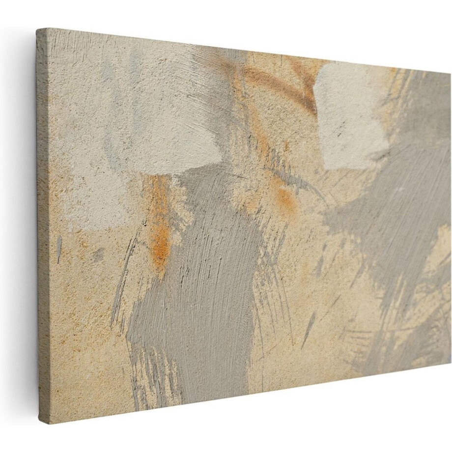 Artaza Canvas Schilderij Abstract - 120x80 cm - Groot - Wanddecoratie Beige - Muurdecoratie Woonkamer - Schilderijen Op Canvas afbeelding 1