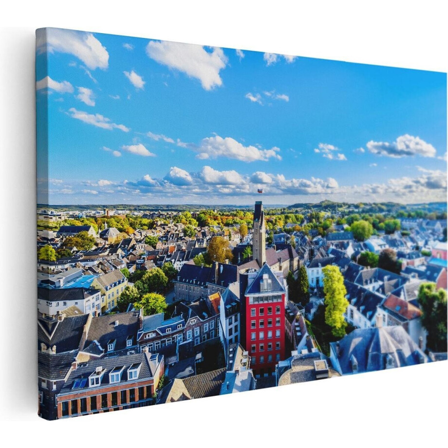 Artaza Canvas Schilderij Maastricht Stad met Huizen - 60x40 - Foto Op Canvas - Canvas Print afbeelding 1