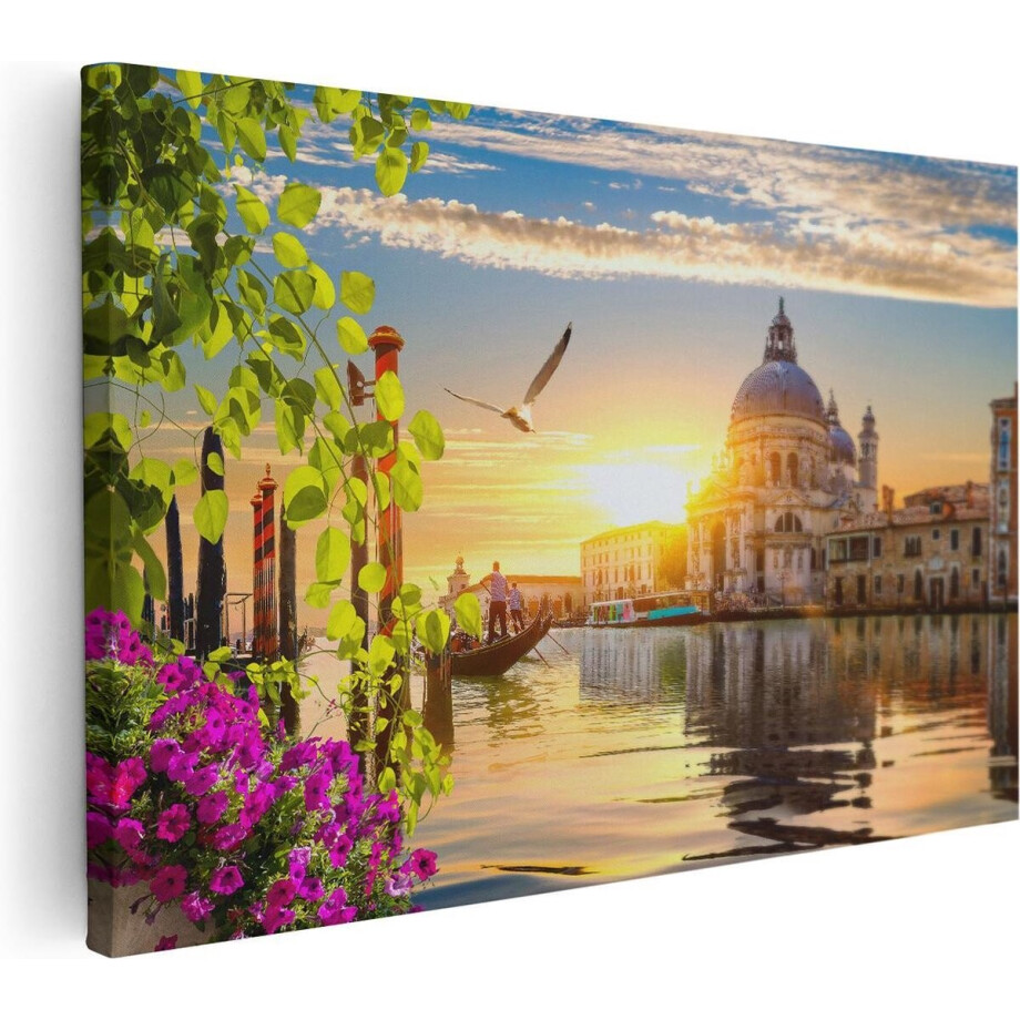 Artaza Canvas Schilderij Kanaal in Venetië met Bloemen - 30x20 - Klein - Foto Op Canvas - Canvas Print Artaza Canvas Schilderij Kanaal in Venetië met Bloemen - 30x20 - Klein - Foto Op Canvas - Canvas Print afbeelding 1