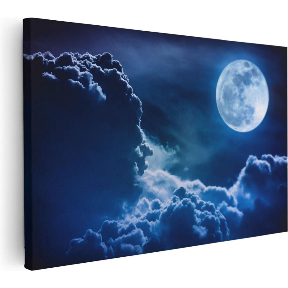 Artaza Canvas Schilderij Volle Maan bij Wolken - 120x80 - Groot - Foto Op Canvas - Wanddecoratie Woonkamer Artaza Canvas Schilderij Volle Maan bij Wolken - 120x80 - Groot - Foto Op Canvas - Wanddecoratie Woonkamer afbeelding 1