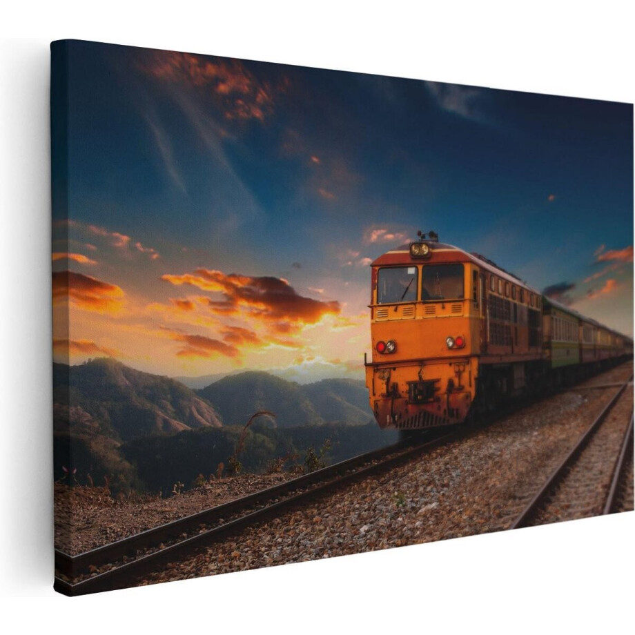 Artaza Canvas Schilderij Zonsondergang - 30x20 cm - Klein - Wanddecoratie Bergen - Muurdecoratie Trein - Kamer Accessoires Natuur Artaza Canvas Schilderij Zonsondergang - 30x20 cm - Klein - Wanddecoratie Bergen - Muurdecoratie Trein - Kamer Accessoires Natuur afbeelding 1