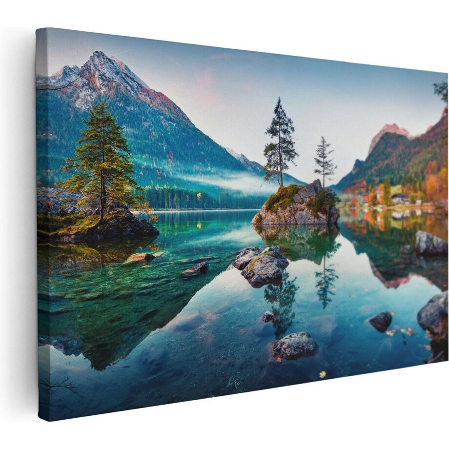 Artaza Canvas Schilderij Bergmeer - 60x40 cm - Wanddecoratie Natuur - Muurdecoratie Landschap - Schilderijen Op Canvas Bos Artaza Canvas Schilderij Bergmeer - 60x40 cm - Wanddecoratie Natuur - Muurdecoratie Landschap - Schilderijen Op Canvas Bos afbeelding 1