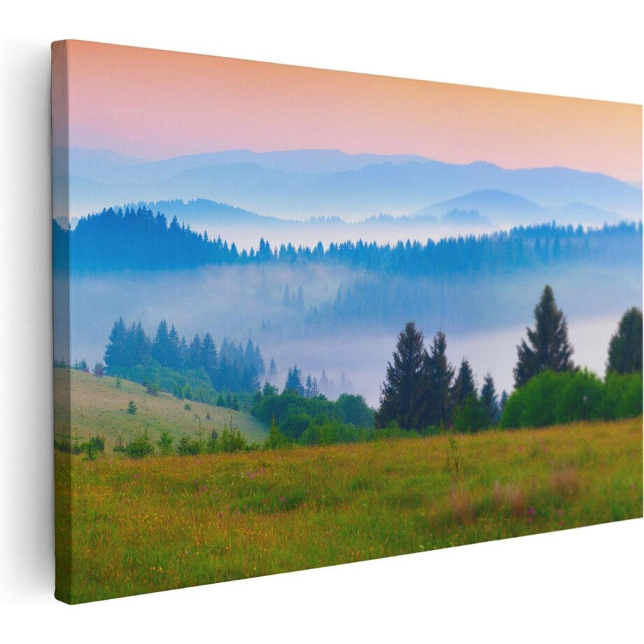 Artaza Canvas Schilderij Landschap - 90x60 cm - Wanddecoratie Bergen - Muurdecoratie Bos - Schilderijen Op Canvas Natuur Artaza Canvas Schilderij Landschap - 90x60 cm - Wanddecoratie Bergen - Muurdecoratie Bos - Schilderijen Op Canvas Natuur afbeelding 1