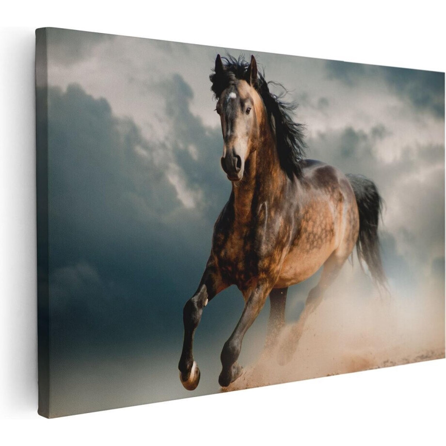 Artaza Canvas Schilderij Wilde Paard In Het Zand - 90x60 - Foto Op Canvas - Canvas Print - Muurdecoratie Artaza Canvas Schilderij Wilde Paard In Het Zand - 90x60 - Foto Op Canvas - Canvas Print - Muurdecoratie afbeelding 1