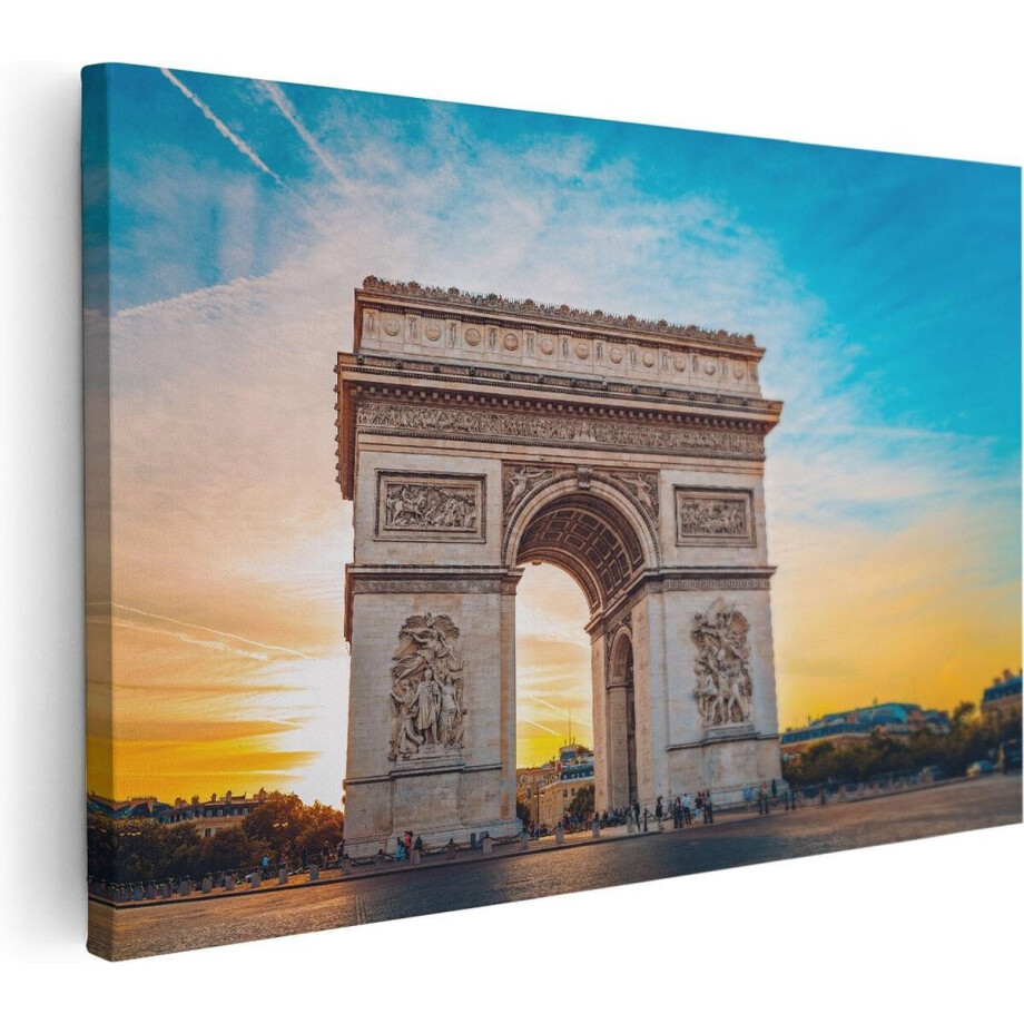 Artaza Canvas Schilderij Parijs - 60x40 cm - Wanddecoratie Arc De Triomphe - Muurdecoratie Zonsondergang - Schilderijen Op Canvas Frankrijk Artaza Canvas Schilderij Parijs - 60x40 cm - Wanddecoratie Arc De Triomphe - Muurdecoratie Zonsondergang - Schilderijen Op Canvas Frankrijk afbeelding 1