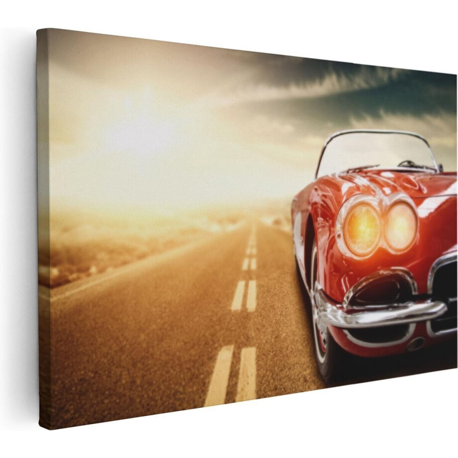 Artaza Canvas Schilderij Auto - 120x80 cm - Groot - Wanddecoratie Vintage - Muurdecoratie Auto - Kamer Accessoires Retro afbeelding 1