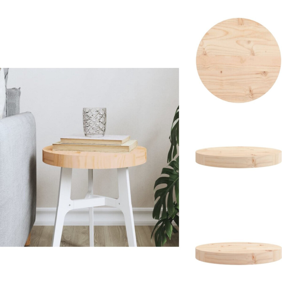 vidaXL Tafelblad - Tafelbladen - Vervangend Tafelblad - Vervangend Houten Tafelblad - Tafelblad rond Ø30x3 cm massief grenenhout vidaXL Tafelblad - Tafelbladen - Vervangend Tafelblad - Vervangend Houten Tafelblad - Tafelblad rond Ø30x3 cm massief grenenhout afbeelding 1
