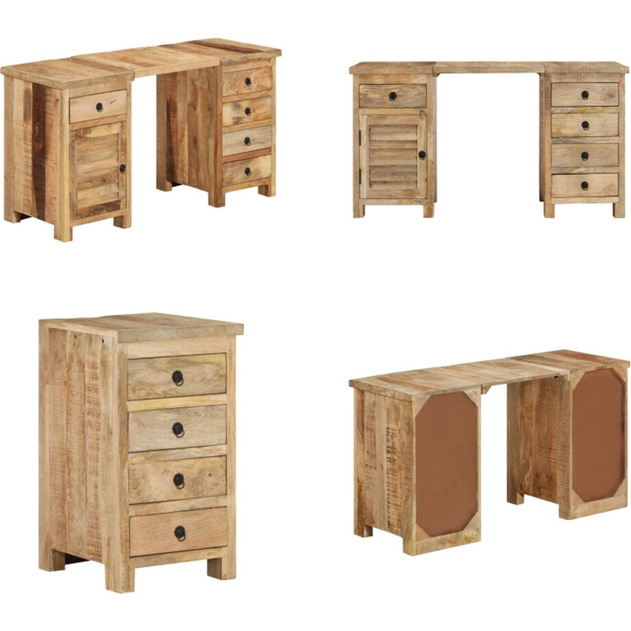vidaXL Bureau 140x50x77 cm massief mangohout - Bureau - Bureaus - Houten Bureau - Schrijftafel vidaXL Bureau 140x50x77 cm massief mangohout - Bureau - Bureaus - Houten Bureau - Schrijftafel afbeelding 1