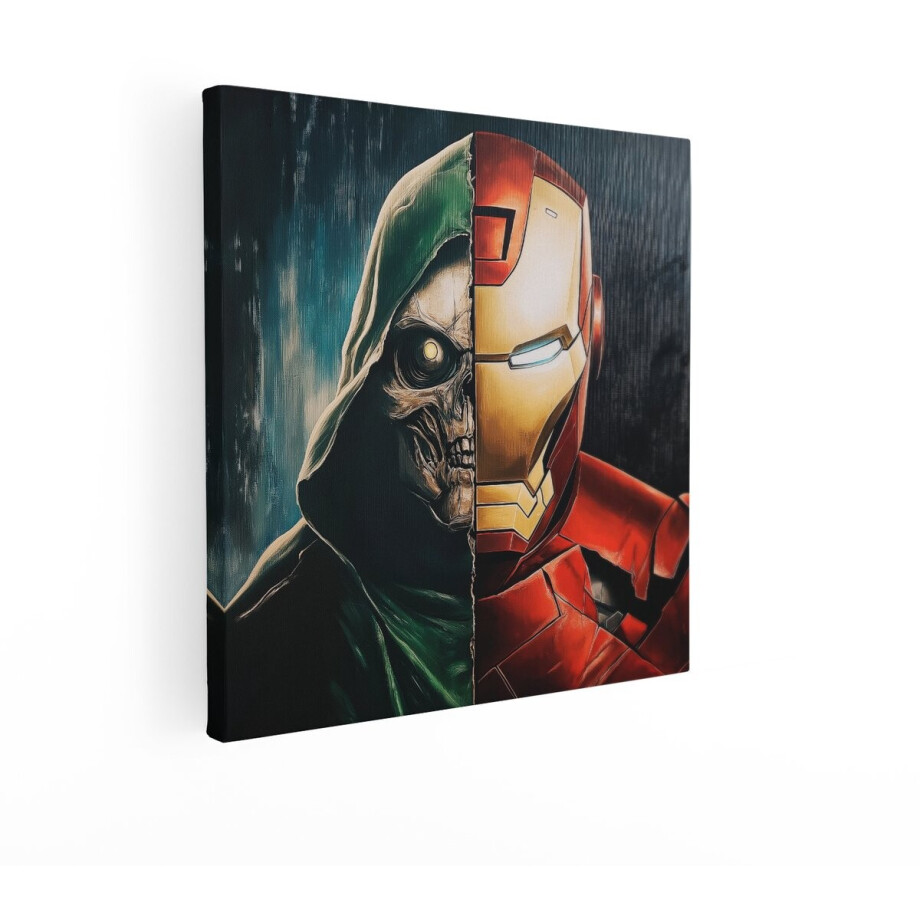 Artaza Canvas Schilderij Iron Man - 50x50 cm - Marvel Wanddecoratie - Muurdecoratie Doctor Doom - Superheld Schilderijen Op Canvas afbeelding 1