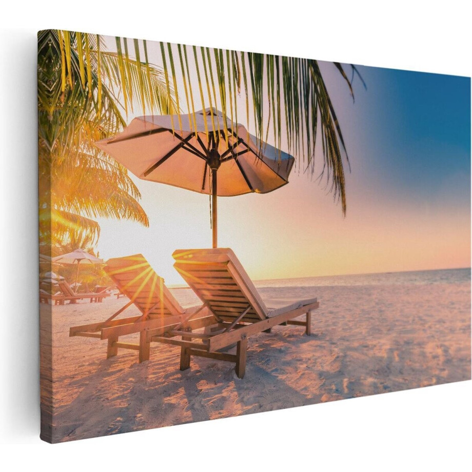 Artaza Canvas Schilderij Tropisch Strand Tijdens Zonsondergang - 30x20 - Klein - Foto Op Canvas - Canvas Print Artaza Canvas Schilderij Tropisch Strand Tijdens Zonsondergang - 30x20 - Klein - Foto Op Canvas - Canvas Print afbeelding 1