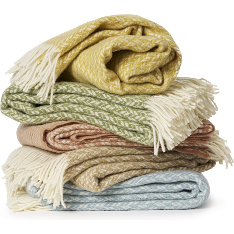 Klippan Lovik - lamswollen plaid - beige- 130x200 cm – 100% Lamswol afbeelding 1