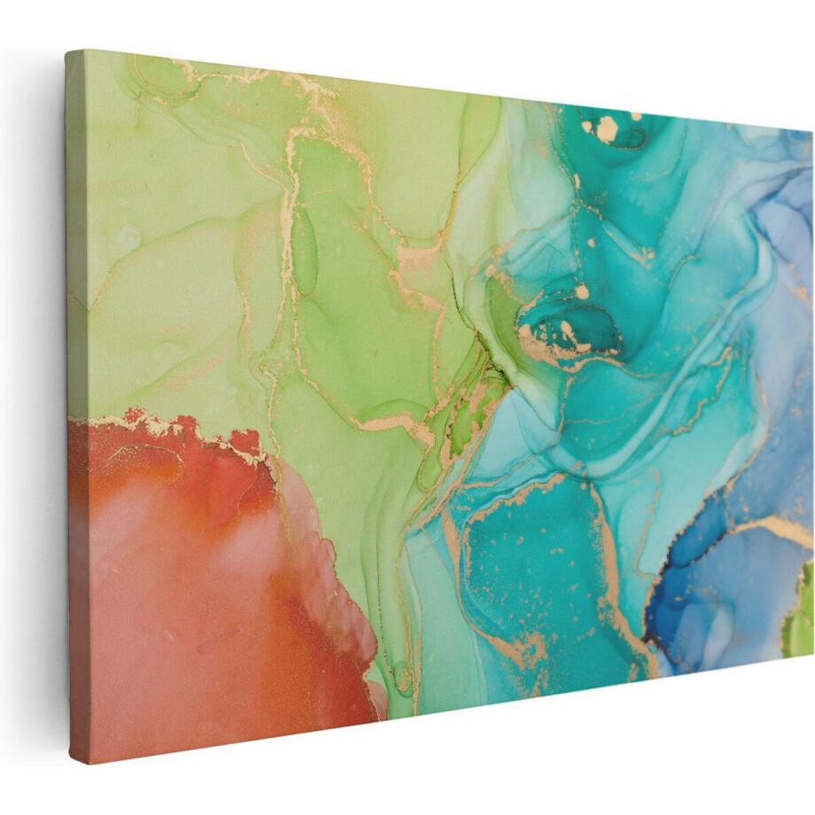 Artaza Canvas Schilderij Abstracte Kunst - Kleurrijke Marmer - 120x80 - Groot - Foto Op Canvas - Wanddecoratie Woonkamer Artaza Canvas Schilderij Abstracte Kunst - Kleurrijke Marmer - 120x80 - Groot - Foto Op Canvas - Wanddecoratie Woonkamer afbeelding 1