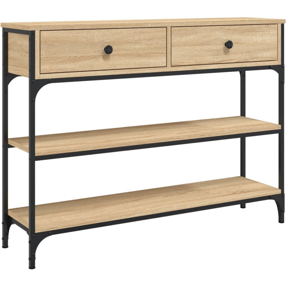 vidaXL Wandtafel - Sonoma Eiken - 100x25x75 cm Wandtafel - Consoletafel - Houten Tafel - Eiken Tafel - Vintage Tafel afbeelding 1