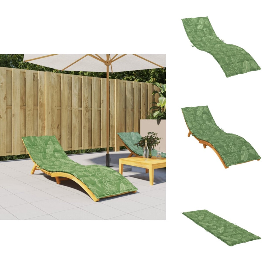 vidaXL Ligbedkussen - Ligbedkussens - Kussen Loungekussen - Stoelkussen - Ligbedkussen bladpatroon oxford stof afbeelding 1