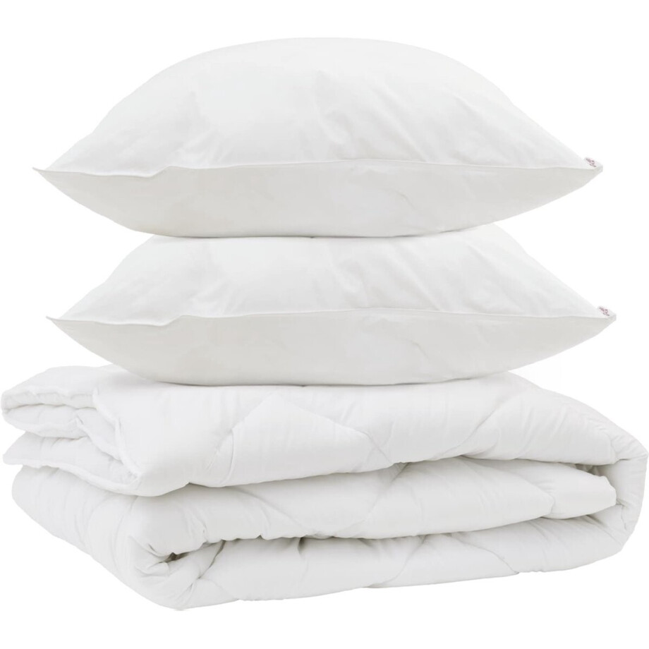 vidaXL - Duvet - voor - Alle - Seizoenen - met - kussen - 3 - pcs - Wit - Microvezel vidaXL - Duvet - voor - Alle - Seizoenen - met - kussen - 3 - pcs - Wit - Microvezel afbeelding 1
