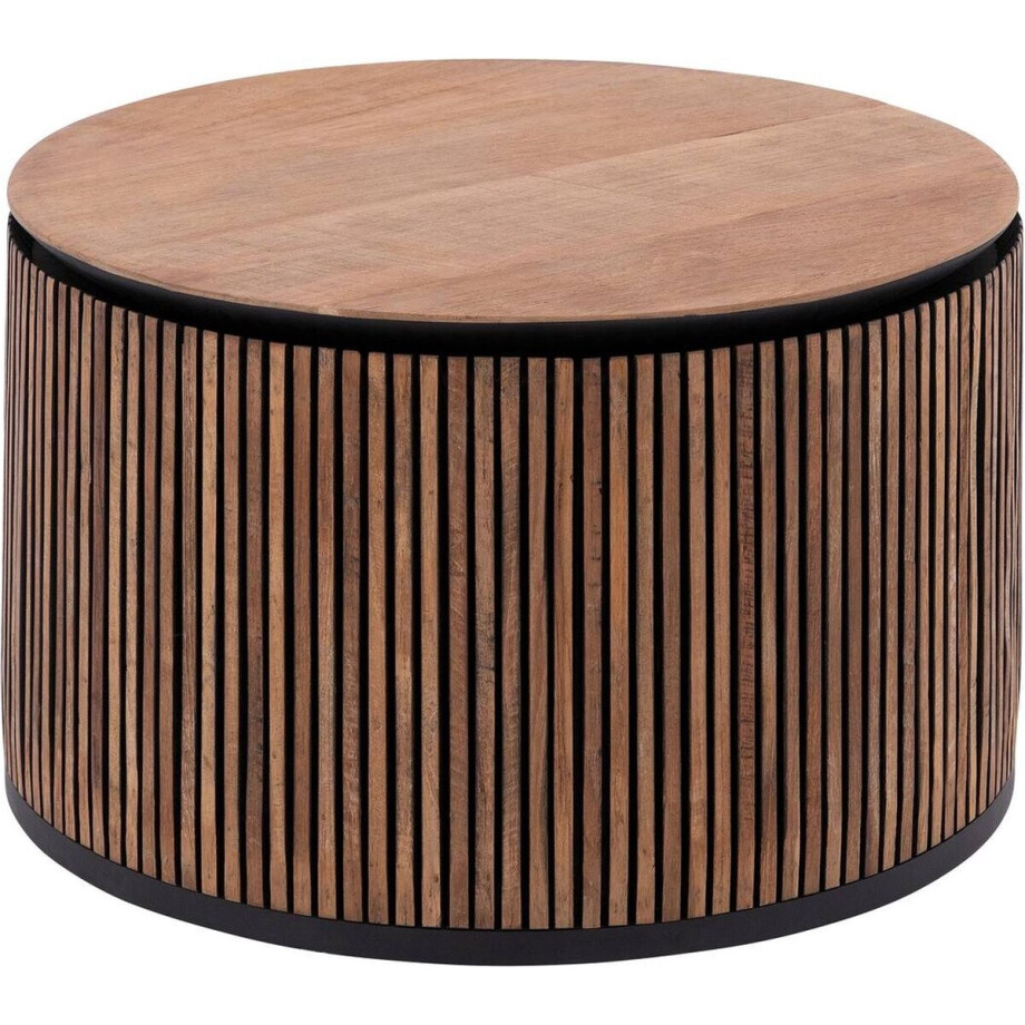 Goossens Adel Salontafel - Hout - 60 x 35 x 60 cm - Rond - bruin Goossens Adel Salontafel - Hout - 60 x 35 x 60 cm - Rond - bruin afbeelding 1