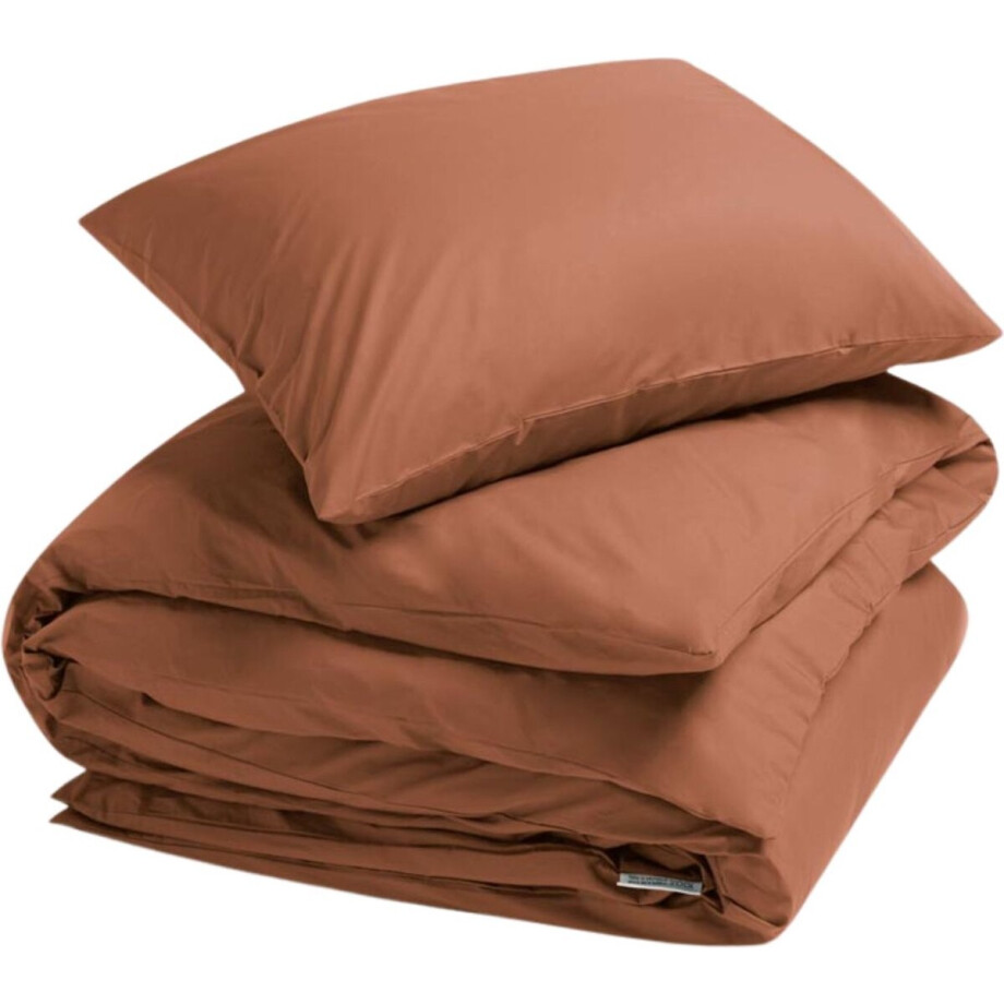 Yumeko dekbedovertrek percal katoen terracotta 140x220 + 1/60x70 - Bio, eco & fairtrade Yumeko dekbedovertrek percal katoen terracotta 140x220 + 1/60x70 - Bio, eco & fairtrade afbeelding 1