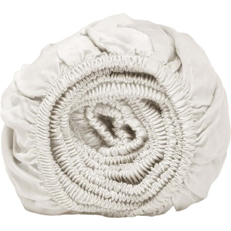 Coco & Cici Coco & Cici zacht, luxe en duurzaam beddengoed - hoeslaken - tweepersoons - 180 x 210 x 30 - ivory 180x210x30 afbeelding 1