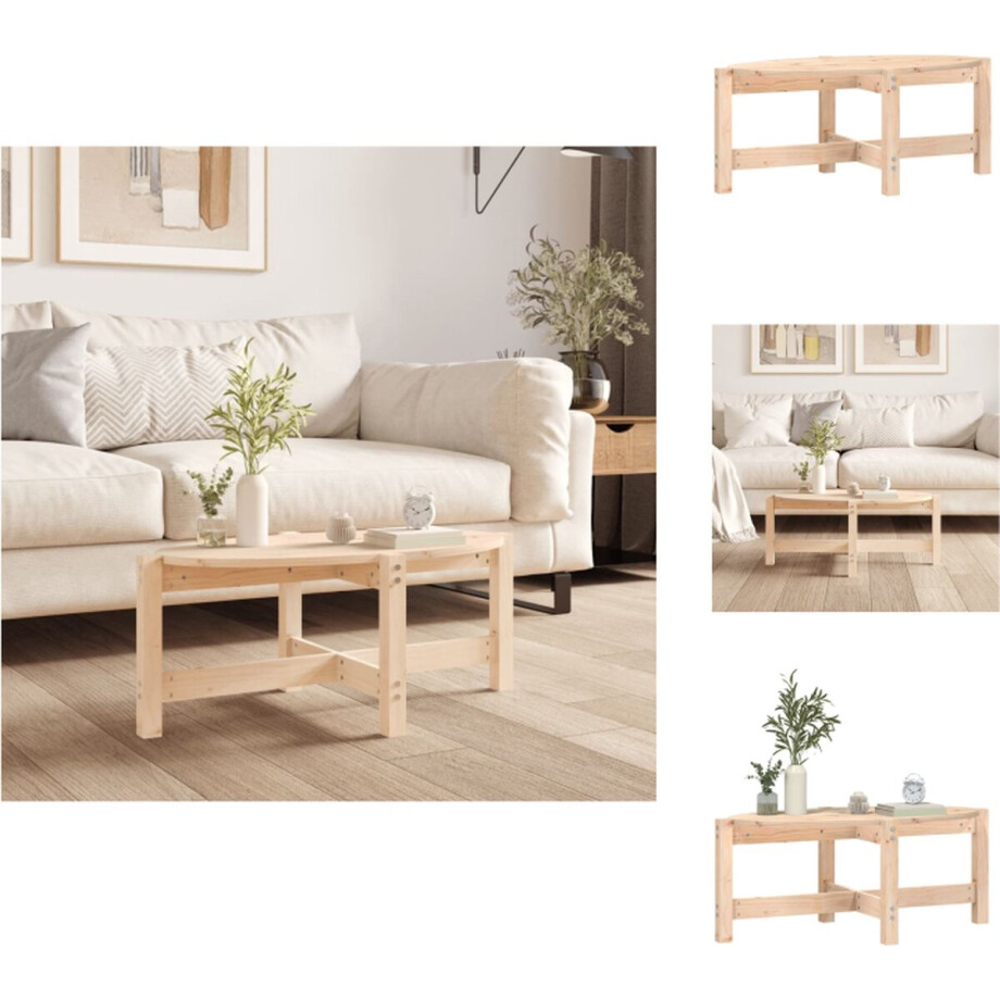 vidaXL - Salontafel - 87x48x35 - cm - massief - grenenhout afbeelding 1
