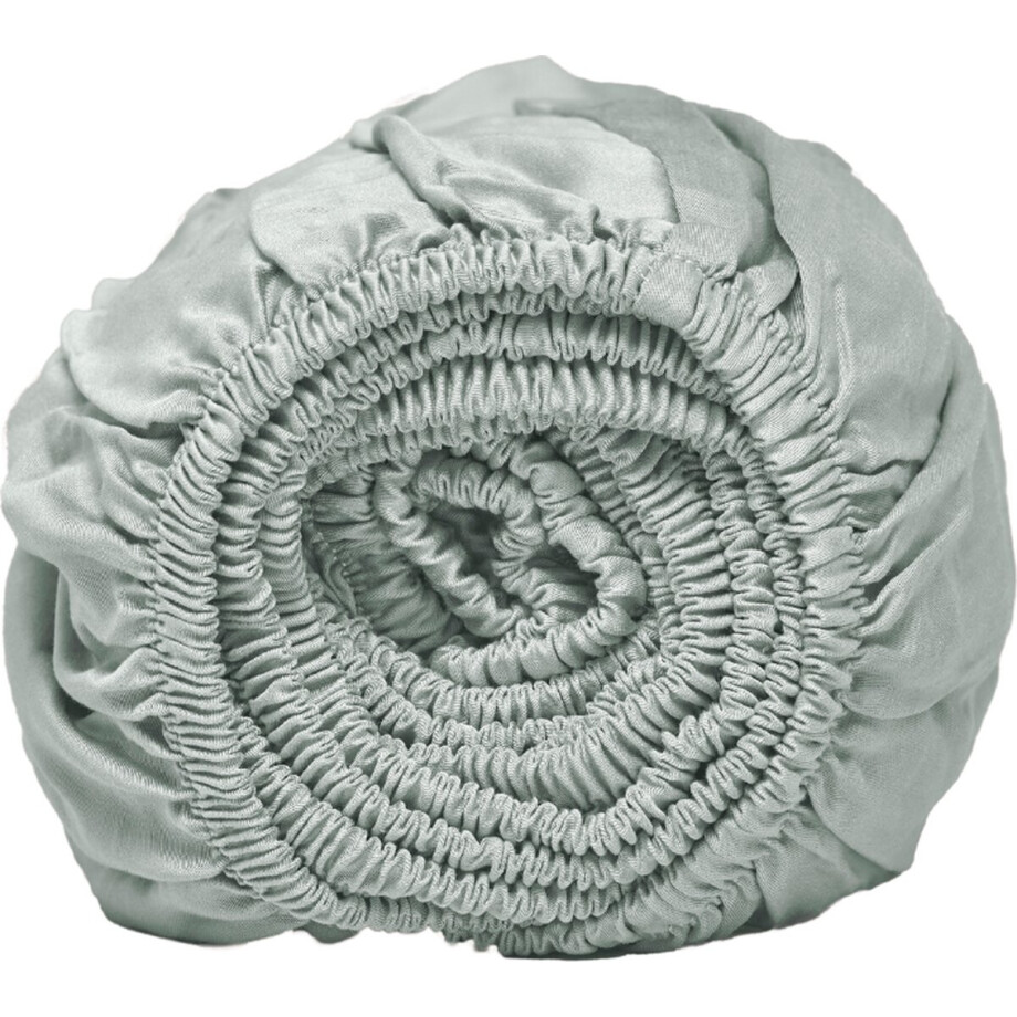 Coco & Cici - Tencel Sateen Hoeslaken 200 x 200 cm - 2 Persoons Beddengoed - Lyocell - Elastiek Rondom - Grijs Groen - Extra Zacht afbeelding 1