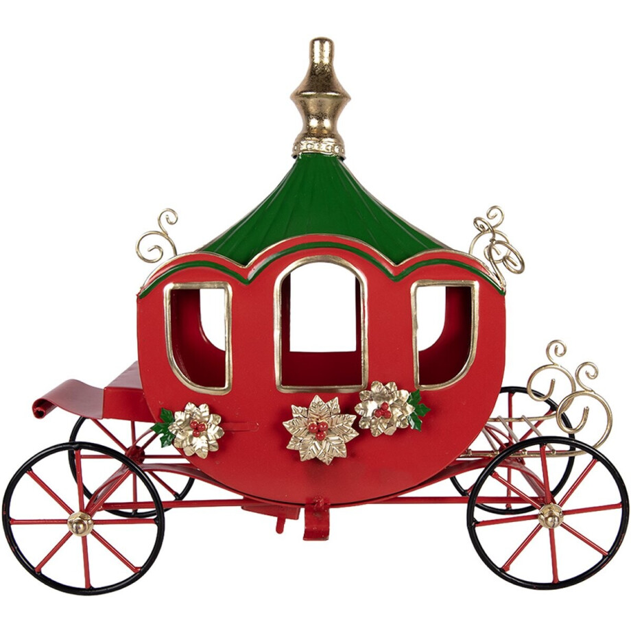 Clayre & Eef Kerstdecoratie Beeld 41x16x39 cm Rood Metaal afbeelding 1