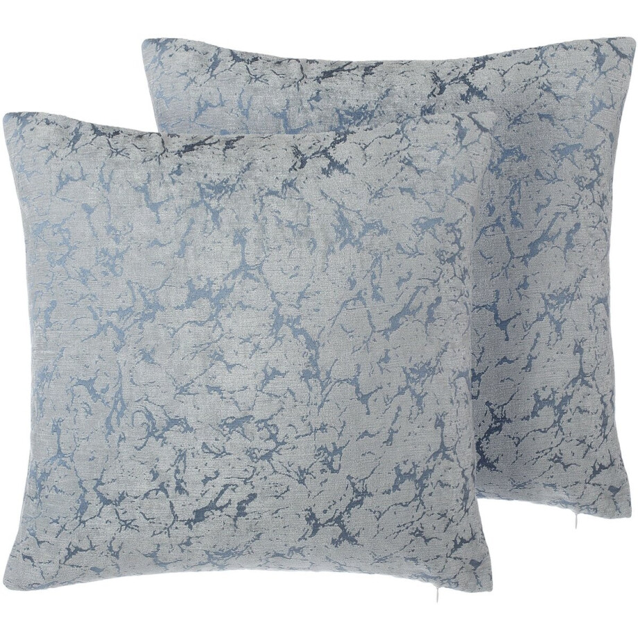 BELIANI WISTERIA - Sierkussen set van 2 - Lichtgrijs - 45 x 45 cm - Polyester afbeelding 1