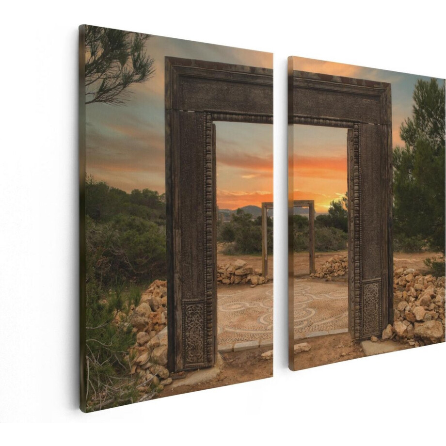 Artaza Canvas Schilderij Tweeluik Cale Llentia Deur Opening in Ibiza - 80x60 - Foto Op Canvas - Canvas Print Artaza Canvas Schilderij Tweeluik Cale Llentia Deur Opening in Ibiza - 80x60 - Foto Op Canvas - Canvas Print afbeelding 1