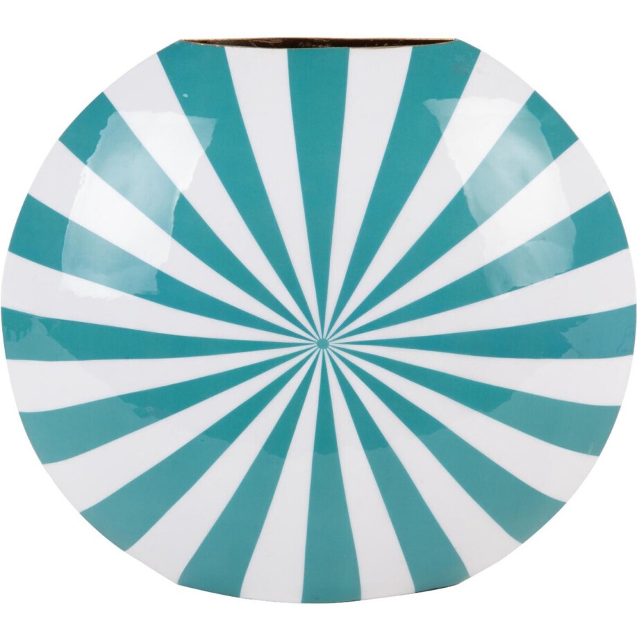 Present Time Vaas Candy Swirl - Blauw - 40x11x35cm - IJzer - Modern - Bloemenvaas - Woondecoratie - Decoratieve vaas voor woonkamer of slaapkamer afbeelding 1