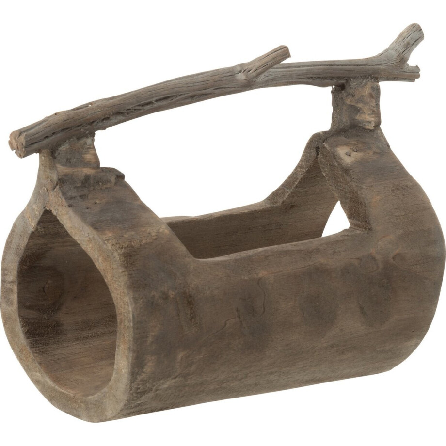 J-Line decoratie Stam Handvat - hout - naturel - small J-Line decoratie Stam Handvat - hout - naturel - small afbeelding 1