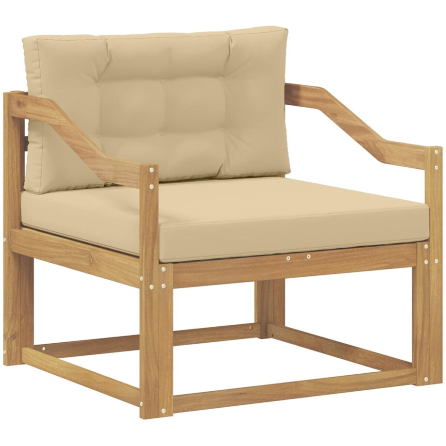 vidaXL - Buiten - Midden - Sofa - Polyester - Wit vidaXL - Buiten - Midden - Sofa - Polyester - Wit afbeelding 1