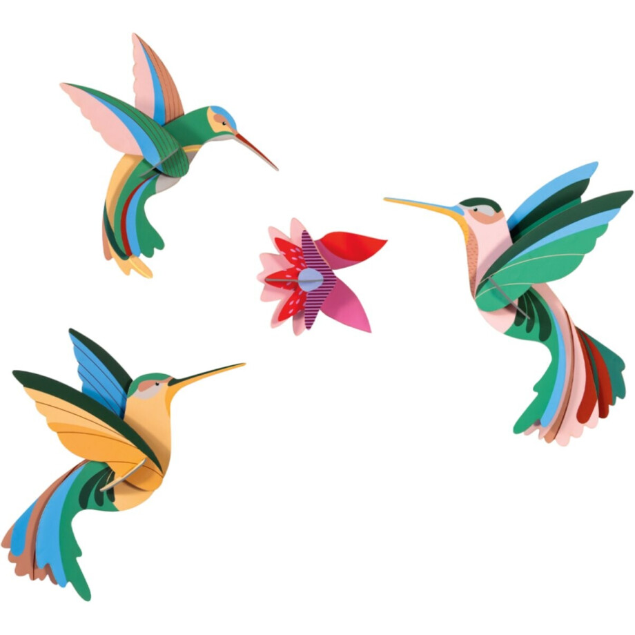 Studio Roof Dance of Hummingbirds - 3D Wanddecoratie kolibrie Studio Roof Dance of Hummingbirds - 3D Wanddecoratie kolibrie afbeelding 1