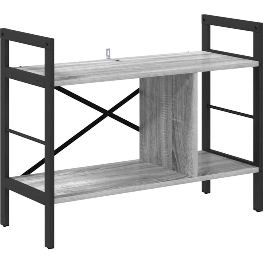 vidaXL - Boekenplank - Grijs - Sonoma - 75 - x - 30 - x - 58,5 - cm - Bewerkt - hout afbeelding 1