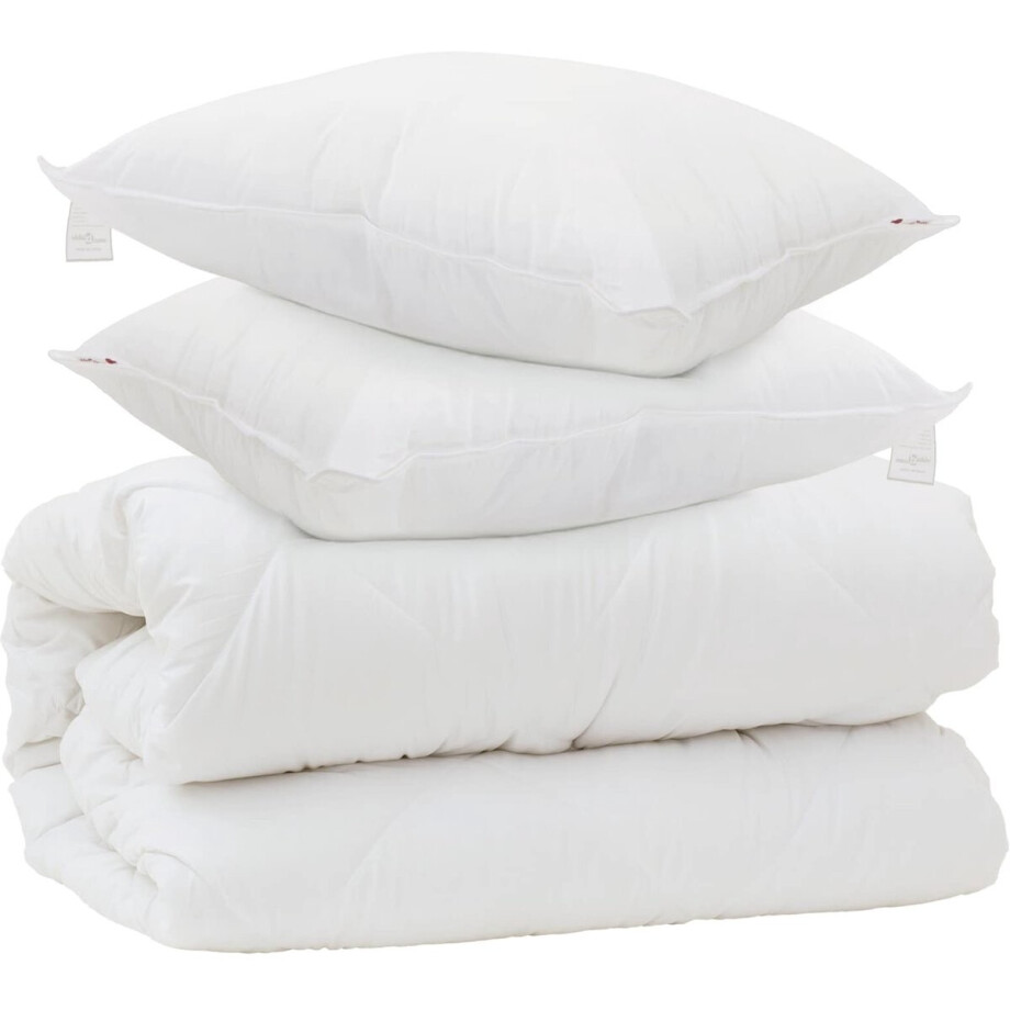 vidaXL - Dekbed - met - Kussens - met - kussen - 3 - st - Wit - Microvezel afbeelding 1