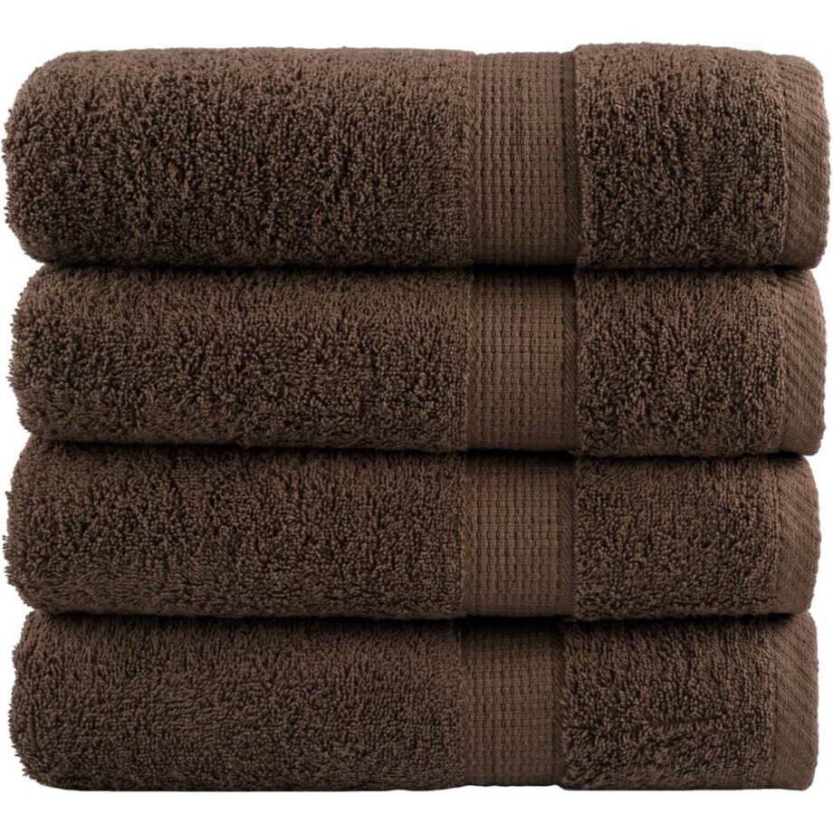vidaXL - Handdoeken - SOLUND - 4 - st - 600 - g/m² - 50x100 - cm - bruin vidaXL - Handdoeken - SOLUND - 4 - st - 600 - g/m² - 50x100 - cm - bruin afbeelding 1