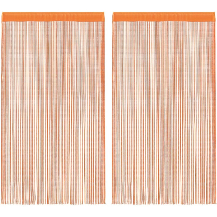 vidaXL - Koordgordijnen - 2 - st - 100x250 - cm - oranje afbeelding 1