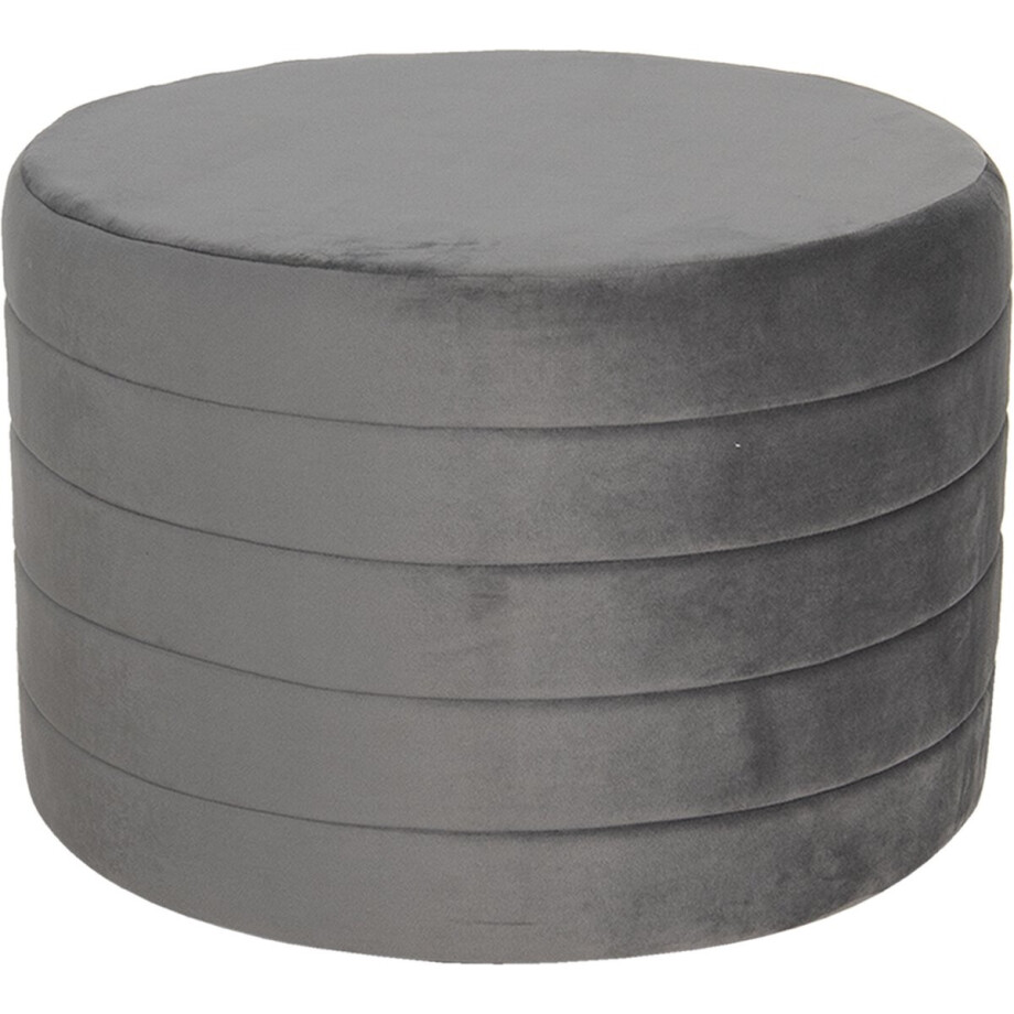 Clayre & Eef Poef Ø 60x40 cm Grijs Hout Clayre & Eef Poef Ø 60x40 cm Grijs Hout afbeelding 1