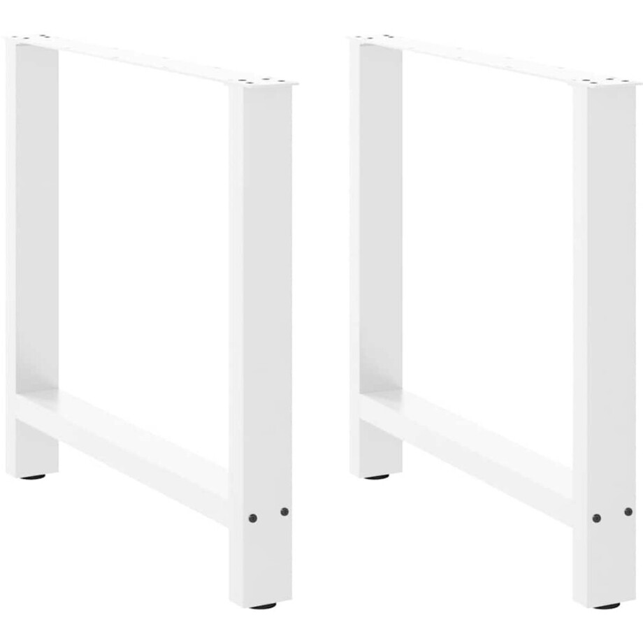 vidaXL - Eettafelpoten - 2 - st - 80x(72-73) - cm - staal - wit afbeelding 1