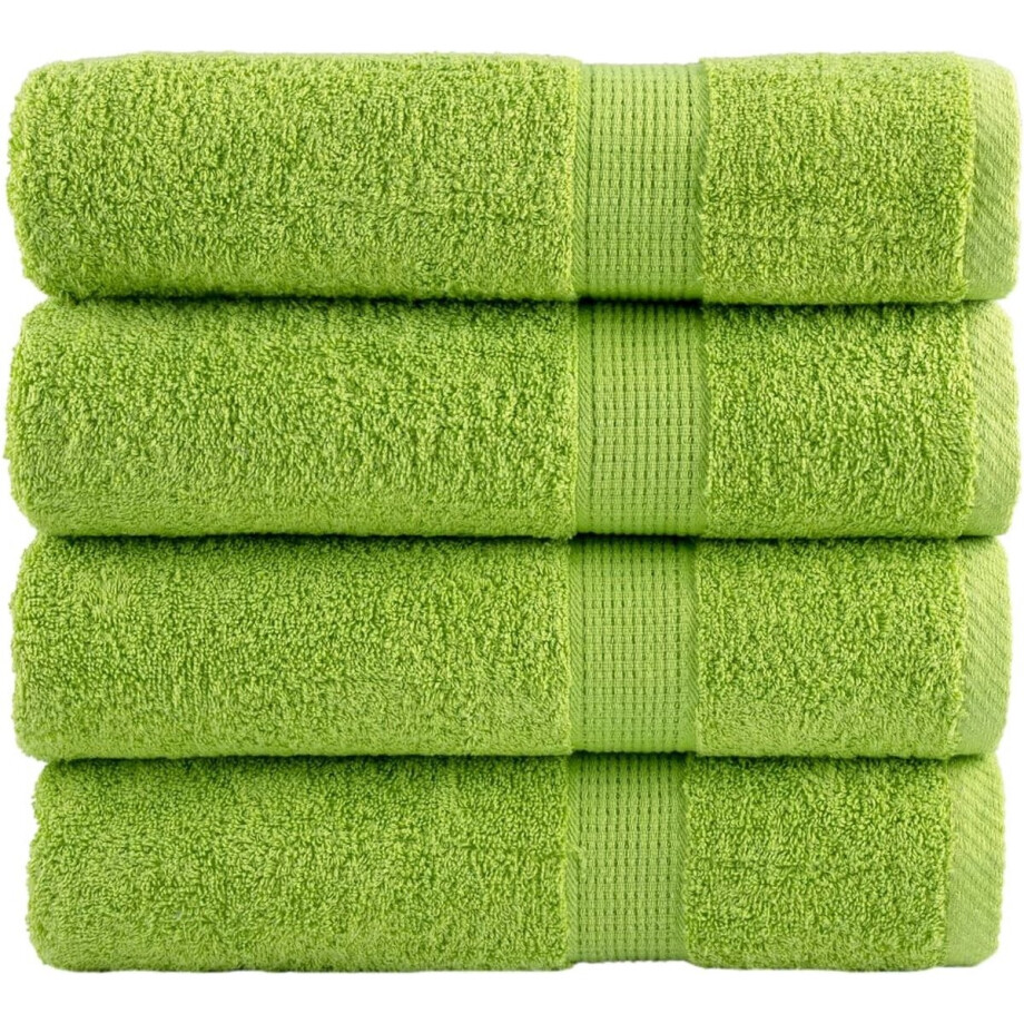 vidaXL - Handdoeken - SOLUND - 4 - st - 600 - g/m² - 50x100 - cm - appelgroen afbeelding 1
