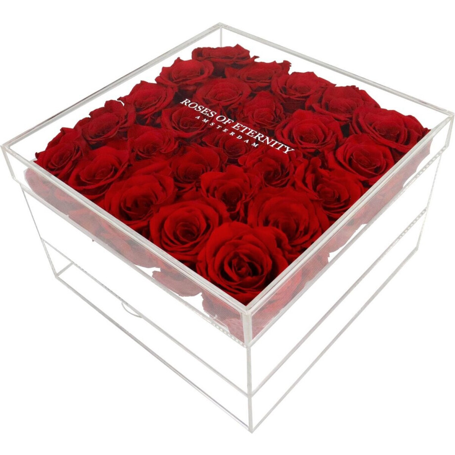 Roses of Eternity - 3 Jaar houdbare rode rozen & sieradendoos - flowerbox - Valentijn - Moederdag - Romantisch Liefdes Moederdag cadeautje - Cadeau voor vrouw, vriendin, haar - huwelijk - Valentijn - Kerst - rood afbeelding 1