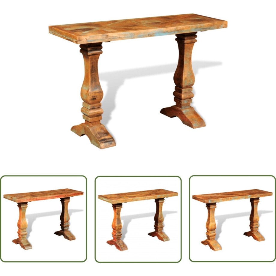 vidaXL Houten Wandtafel - Wandtafel - Wandtafel massief gerecycled hout - Retro Wandtafel - Vintage Wandtafel - Salontafel afbeelding 1