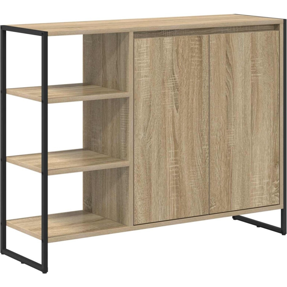 vidaXL - Bijzetkast - Sonoma - 96,5 - x - 30 - x - 75 - cm - Bewerkt - hout vidaXL - Bijzetkast - Sonoma - 96,5 - x - 30 - x - 75 - cm - Bewerkt - hout afbeelding 1
