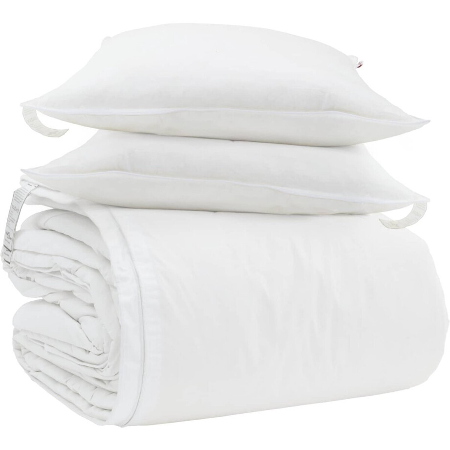 vidaXL - Deken - Set - met - kussen - 3 - st - Wit - Donsveer afbeelding 1