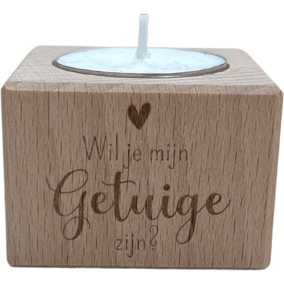 Waxinelichthouder vierkant S wil jij mijn getuige zijn? Waxinelichthouder vierkant S wil jij mijn getuige zijn? afbeelding 1