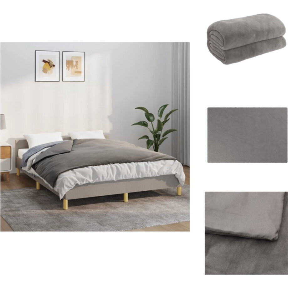 vidaXL - Verzwaringsdeken - met - hoes - 135x200 - cm - 6 - kg - stof - grijs afbeelding 1