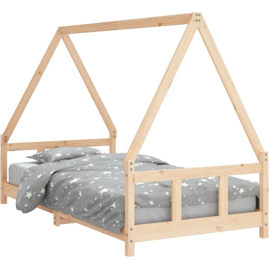 vidaXL - Kinderbedframe - 90x190 - cm - massief - grenenhout vidaXL - Kinderbedframe - 90x190 - cm - massief - grenenhout afbeelding 1